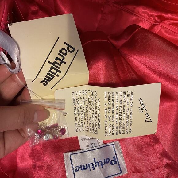 New PARTYTIME Sequined Evening Gown Maxi Dress Formal Wedding Party Light Red 22 - Picture 4 of 12